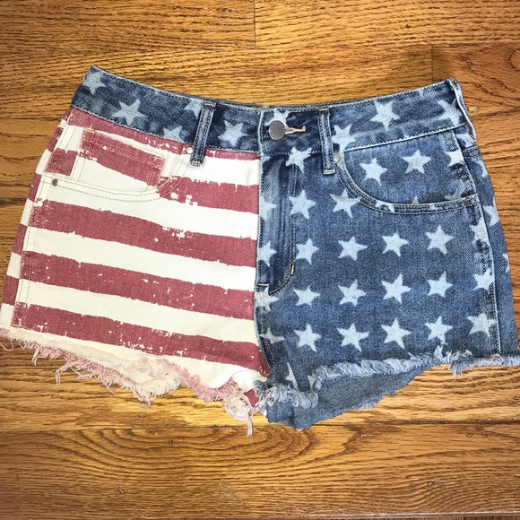 High Rise American Flag Shorts from PacSun - Picture 1 of 2